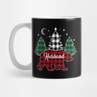 Husband Bear Buffalo Red Plaid Matching Family Christmas Mug